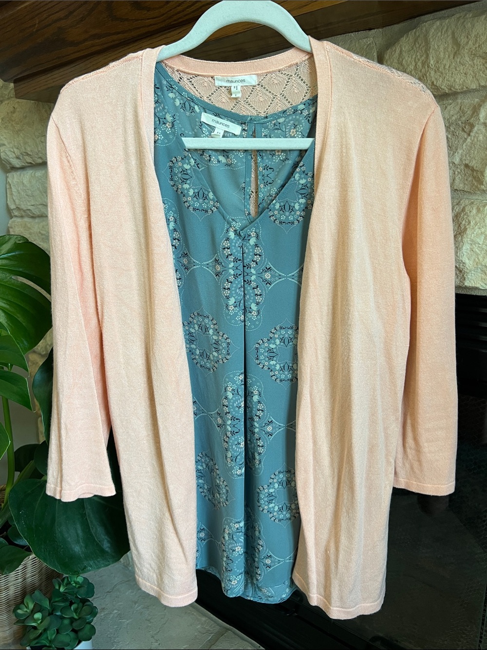 Maurices Dusty Blue Floral Medallion V-Neck Camisole - Picture 5 of 5